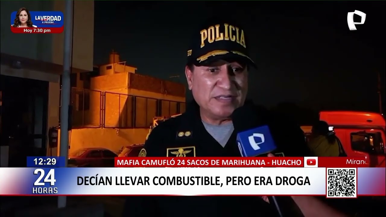 Huacho: Hallan 24 sacos de marihuana camuflados en cisterna