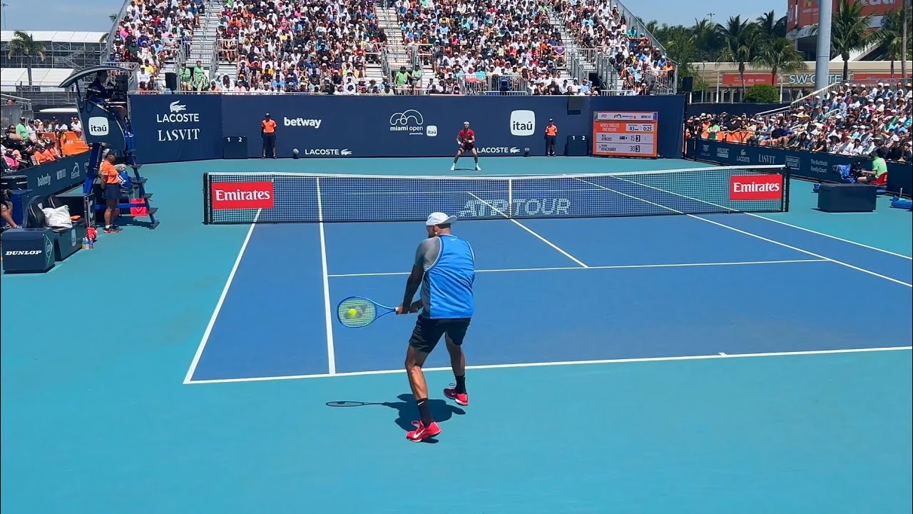 Kyrgios vs Khachanov Miami 2025 Court Level View [4K 60FPS]