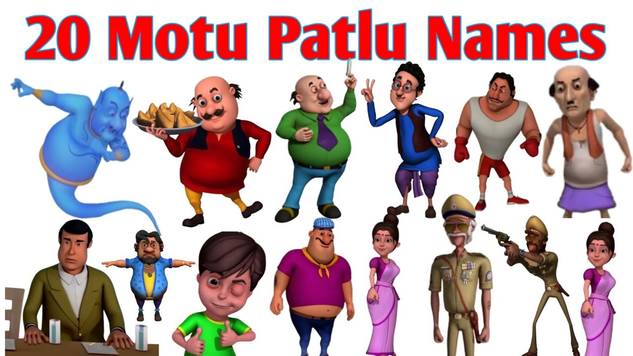 Motu Patlu Name मोटू पतलू के नाम Pre Kids English vocabulary Learning Video | Kids motu Patlu video