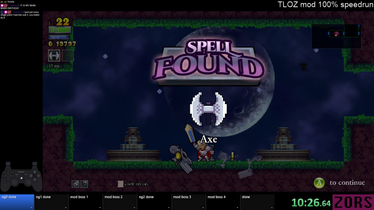 TLOZ mod 100% speedrun PB/WR in 3:28:49 [Rogue Legacy]