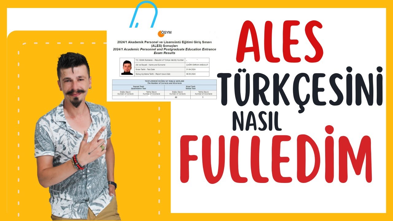 ALES T&Uuml;RK&Ccedil;ESİNİ NASIL FULLEDİM? #ales #ales2024