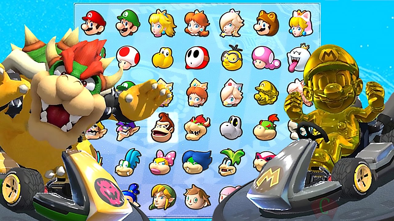 Mario Kart 8 Deluxe All Characters Unlocked and Golden Mario, Metal Mario, Bowser + More
