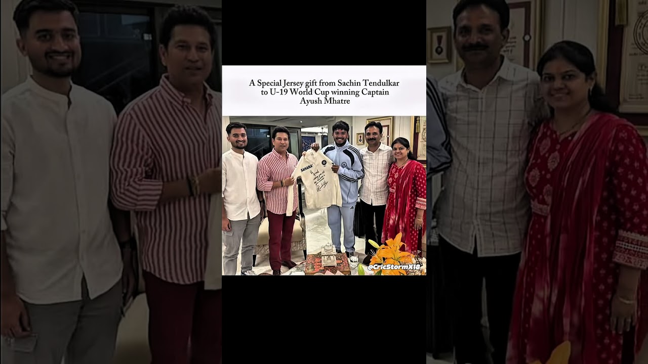 Sachin Tendulkar Ka Special Gift ❤️🏏 | U-19 WC Winning Captain Ayush Mhatre 😍🔥 #shortsfeed
