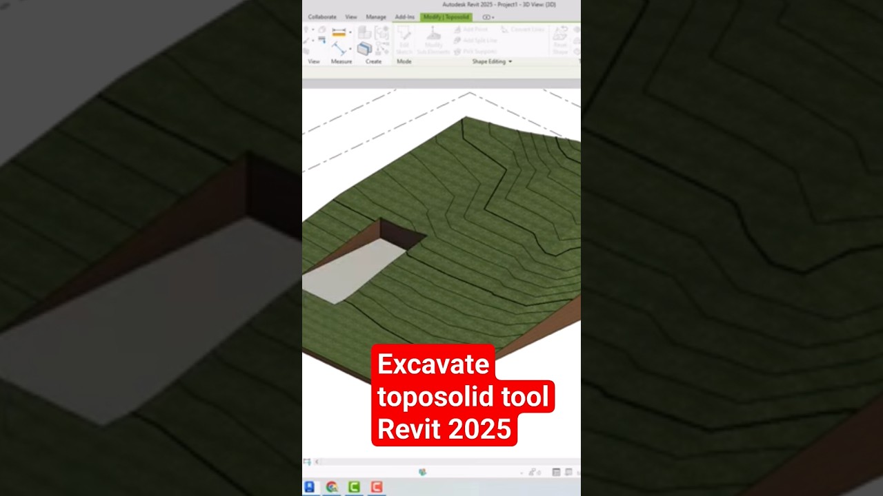 Удивительный инструмент Revit 2025 &mdash; инструмент Excavate toposolid #строительство #гражданскоеинж...
