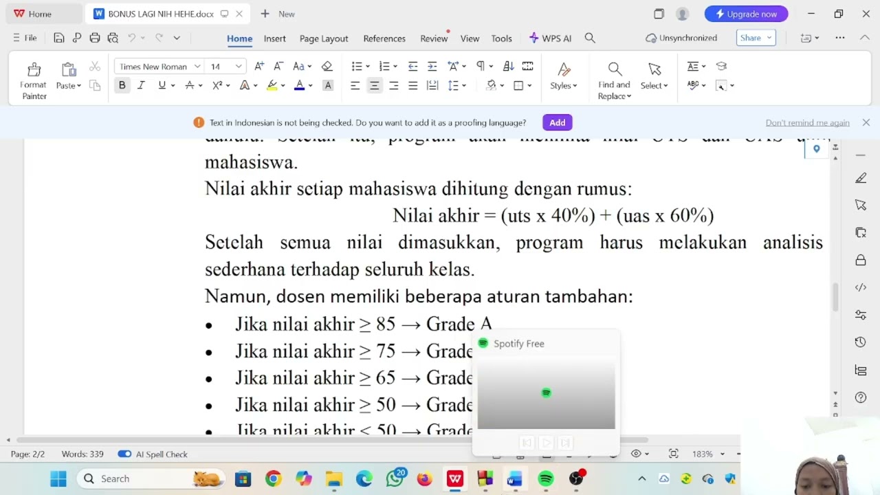 PALPRO 2025 | Bab IV | Restu Bumi Maharani (08011282530072) | Soal Bonus no 2