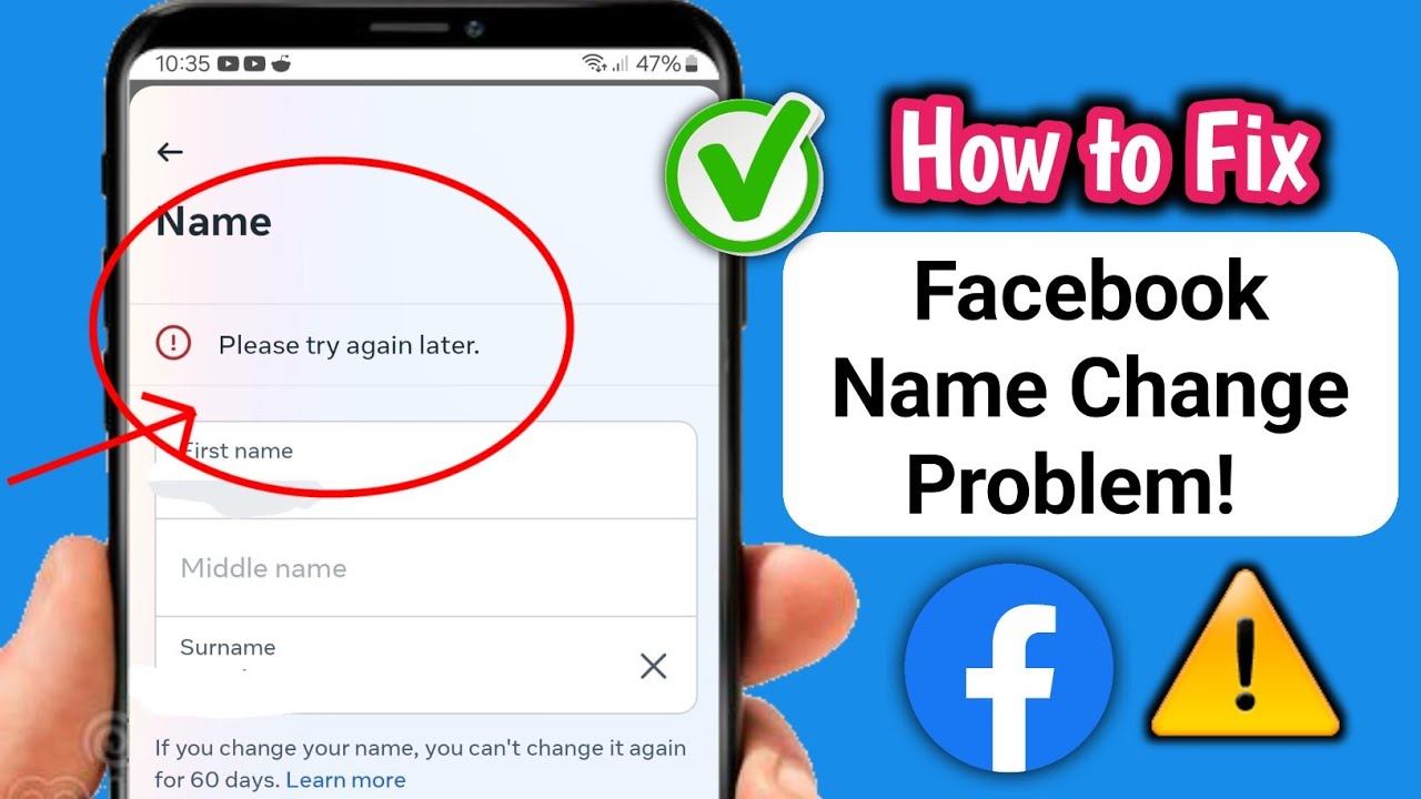 Facebook Name Change Problem Please try again later || Facebook Name Change Problem