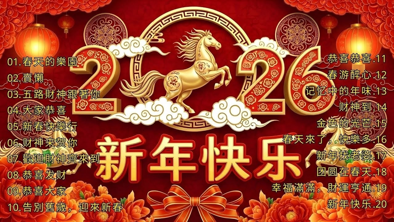 2026 新年歌 恭喜发财 萬事如意🧧【CNY】新年群星传统贺岁专辑🏆No.1《傳統》🏮賀歲金曲🍊新年歌大合集 年年少不了
