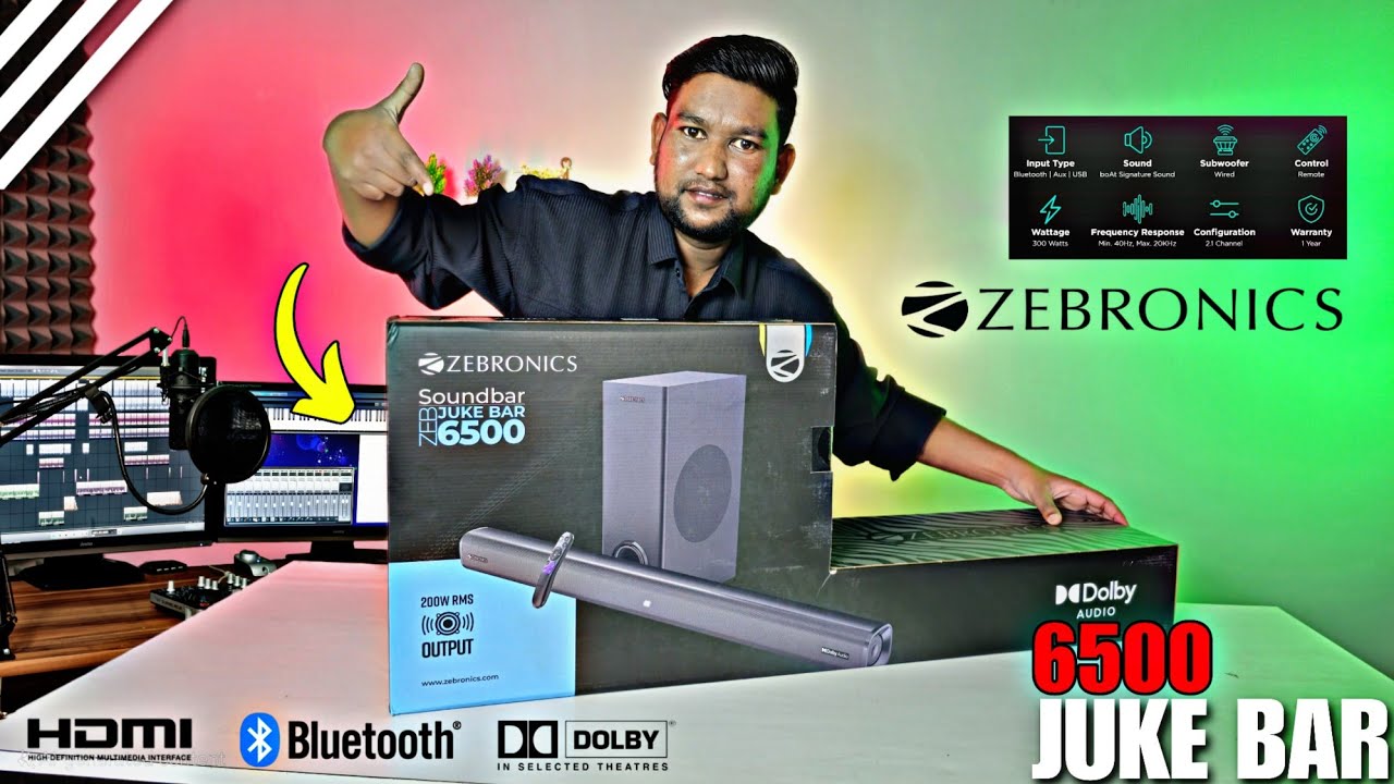Zebronics JukeBar 6500 Soundbar With Dolby Audio | Unboxing Review Sound Test | 200W | Best Soundbar