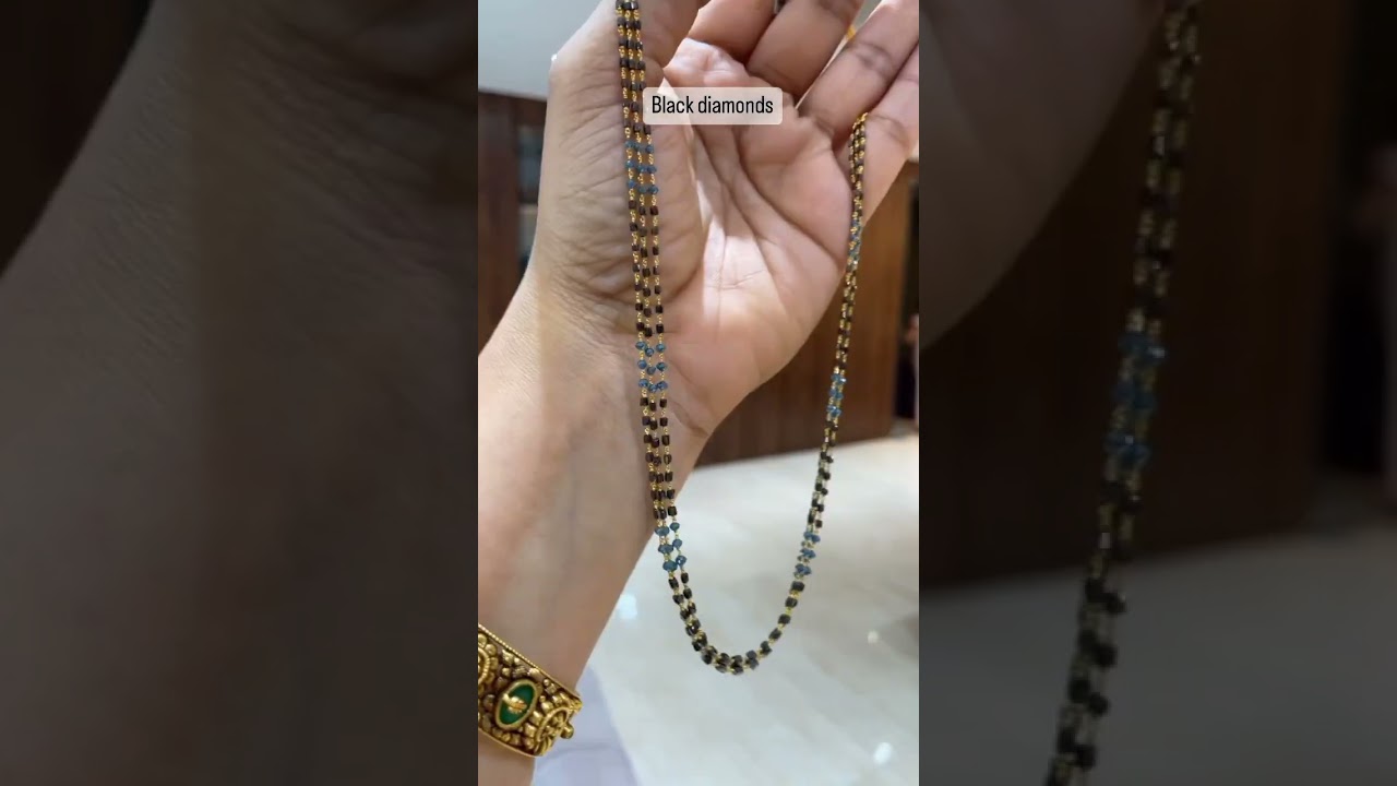 Black diamonds chains || #blackdiamond #blackbeads Sri Venkatrama Jewellers 9392312478