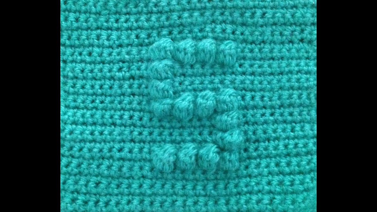 How to crochet a square with bobble stitch chart letter S
