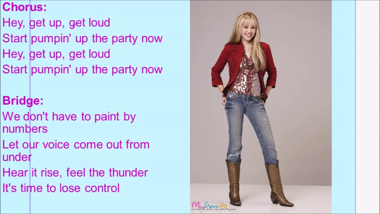 Pumpin’ Up The Party Hannah Montana Lyrics