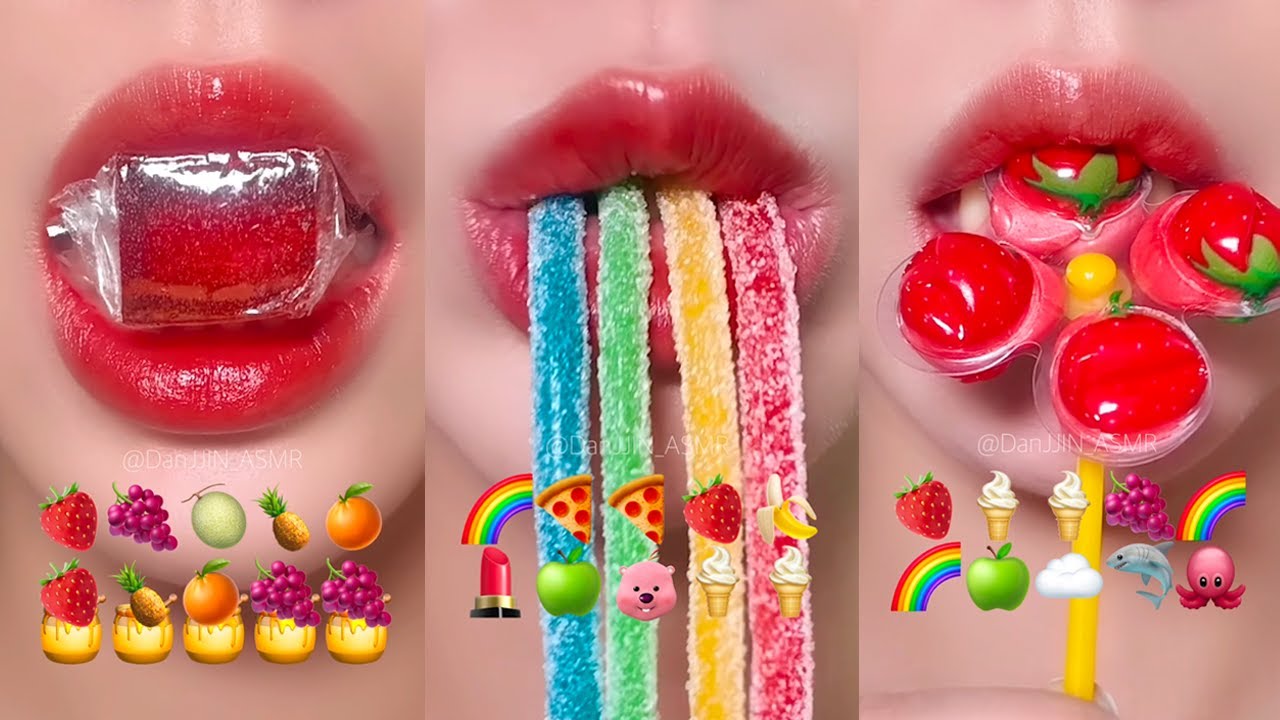 ASMR 18 MINUTES FOR SLEEP EMOJI FOOD CHALLENGE 이모지 먹방 모음집
