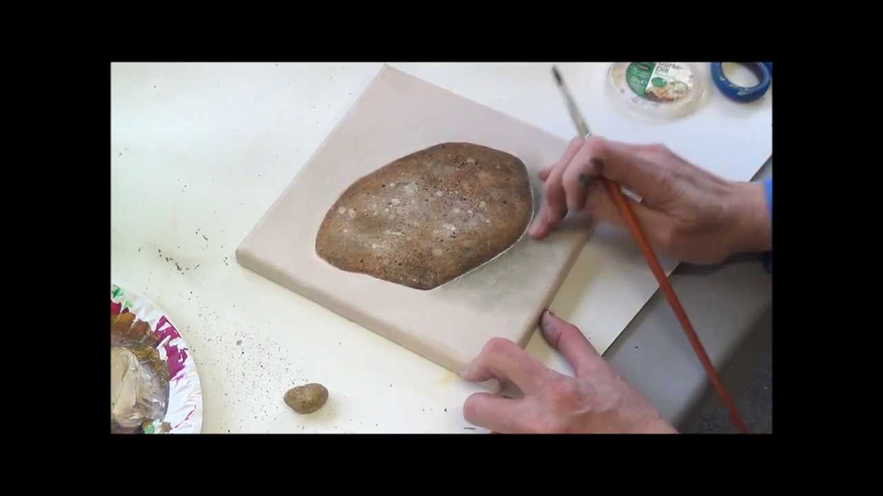 Acrylmalerei Techniken   Lasurschichten  - Steinportrait