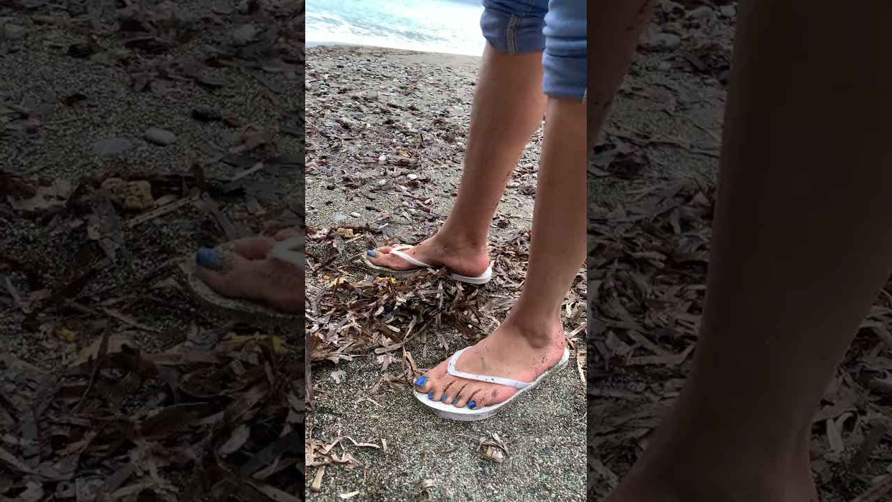 Blue Toes White Flip Flop Orange Crush Dirty Feet Foot Fetish Crush Fetish Fruit Crush ASMR #shorts