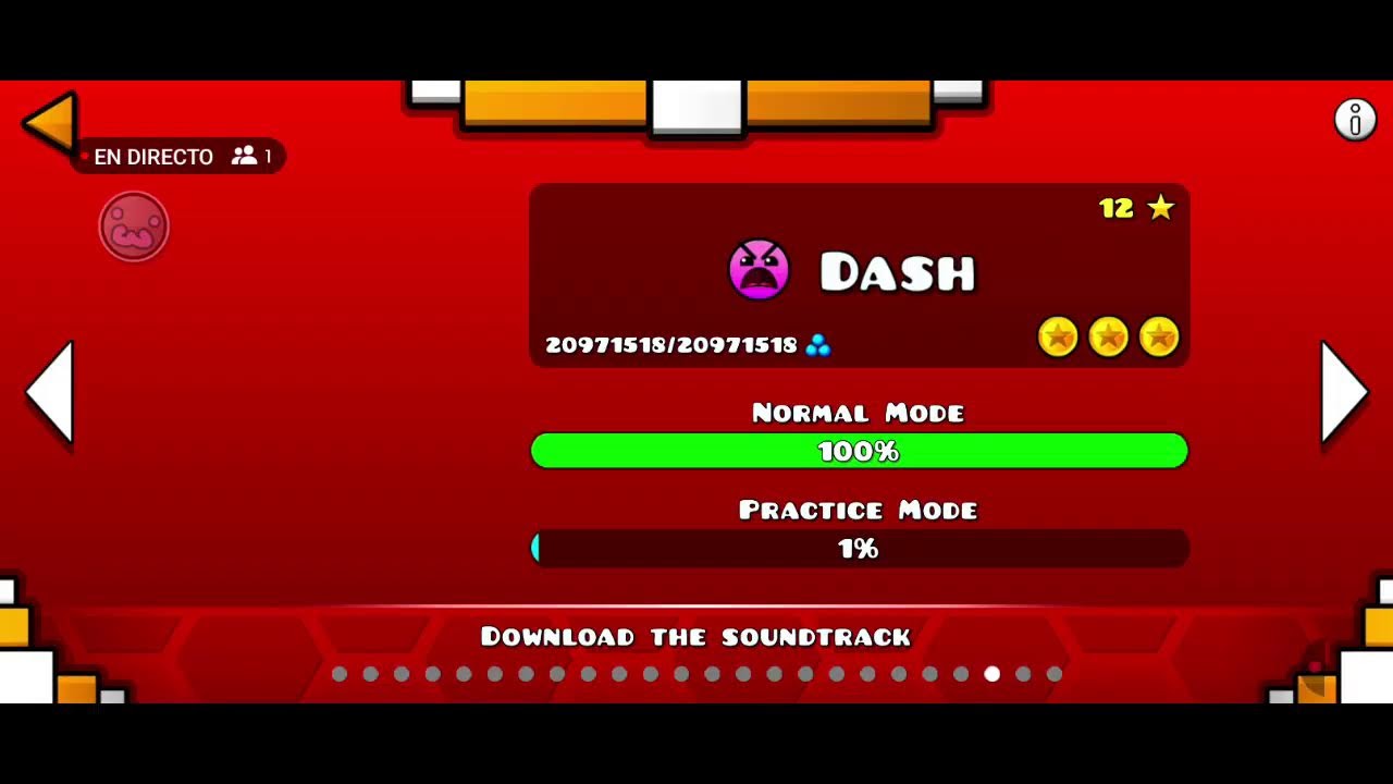 jugando geometry dash de chill