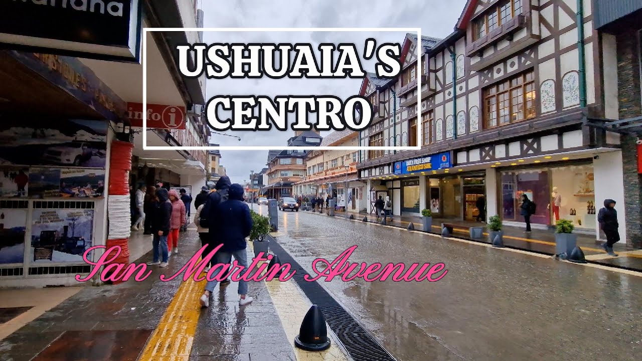 [4K] Walking in Ushuaia’s centro, including the main street, San Martin Avenue, Argentina