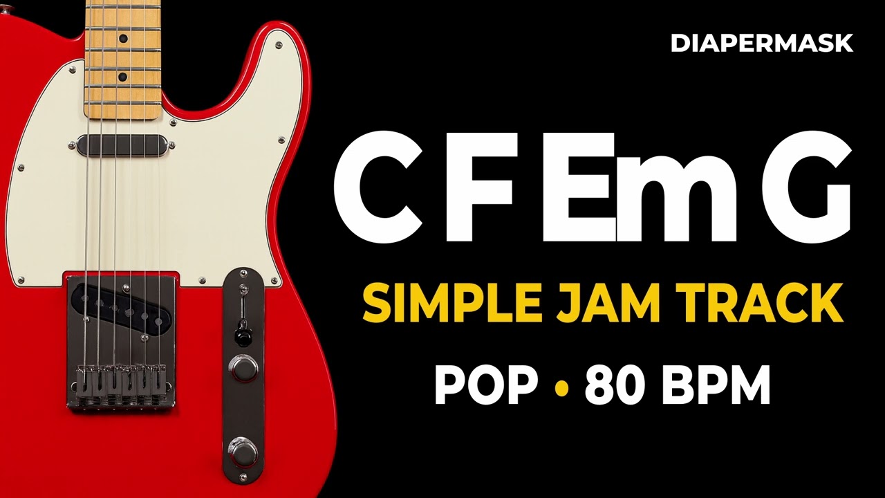 C F Em G Backing Track | Jam Track | 80 BPM | Groove 001