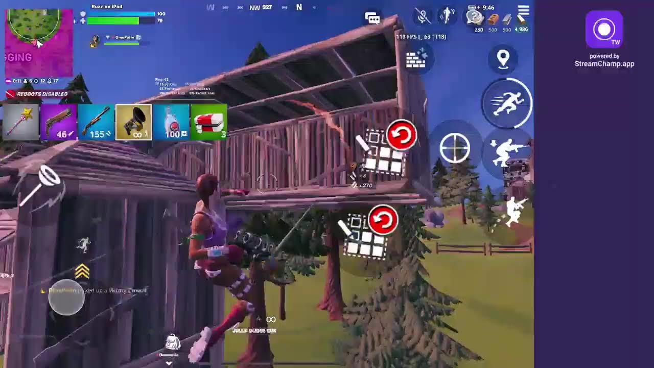 iPad 120 FPS Fortnite Gameplay 🔥🔥(iOS)