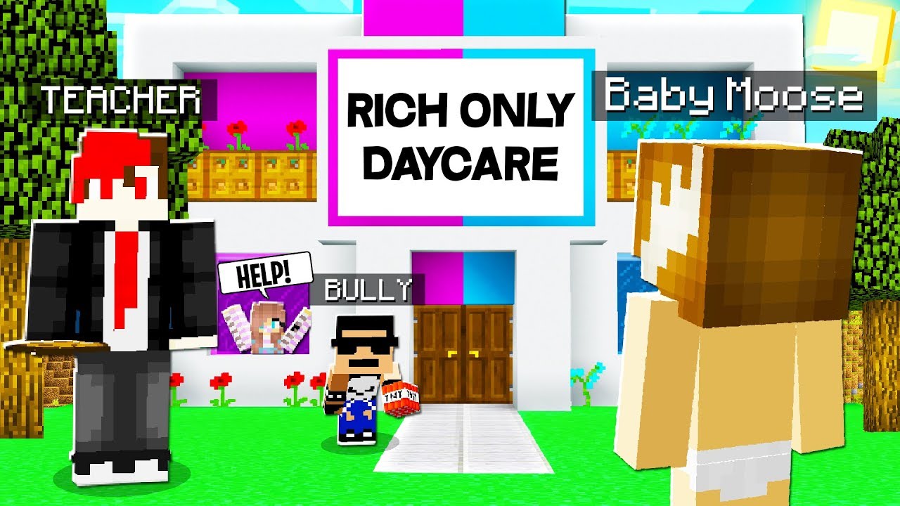 I Became KID MOOSE in the RICH DAYCARE.. I Exposed This Daycare's EVIL SECRET.. (Minecraft)