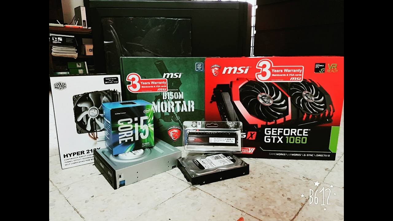 1st time Gaming & Editing Pc build with -Msi GTX 1060 Gaming X -i5 6600- Time Lapse Build