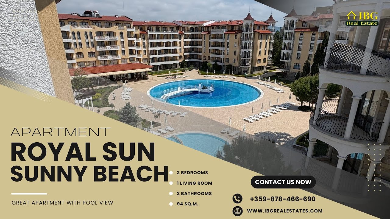 For Sale: Pool-View 2-Bedroom Apartment | Royal Sun, Sunny Beach #ibgrealestates #royalsun