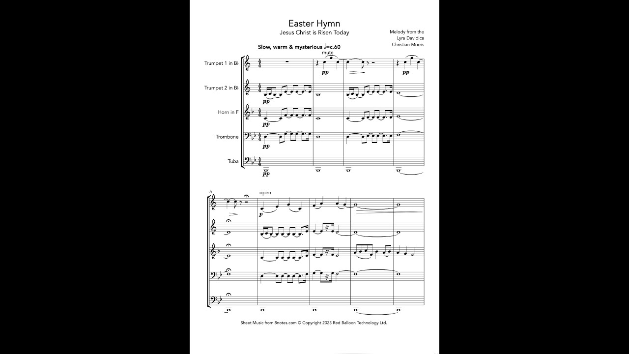 Easter Hymn (Jesus Christ is Risen Today) (Brass Quintet)