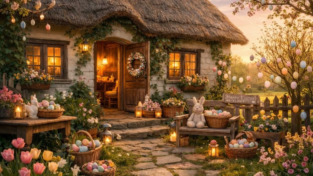 Easter Cottage Gentle Breeze & Birds Singing | Peaceful Spring Ambience 3 Hours