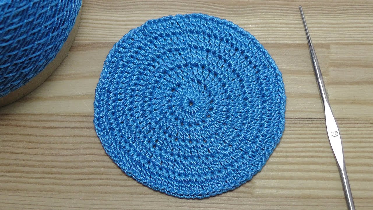 How to crochet a flat circle Как связать КРУГ крючком  ВЯЗАНИЕ для начинающих Lesson crochet circle
