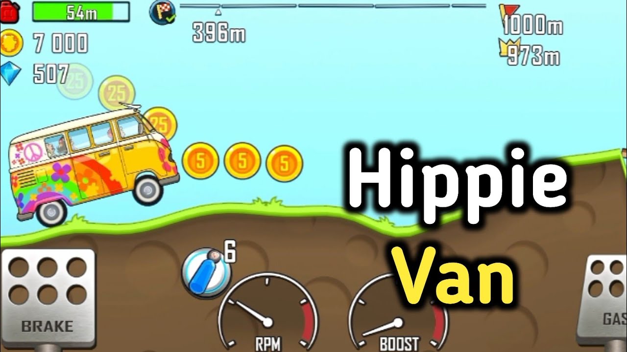Hill Climb Racing Hippie Van Gameplay New Record 
