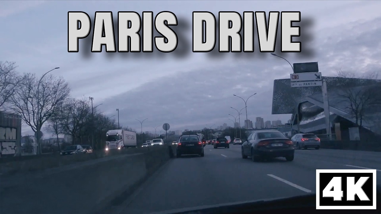 Paris Drive - Sunset on the ring road - 4K HDR