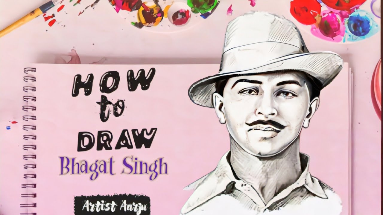 How to Draw ' BHAGAT SINGH ' भगत सिंह का आसान चित्र ड्राइंग । Bhagat Singh drawing