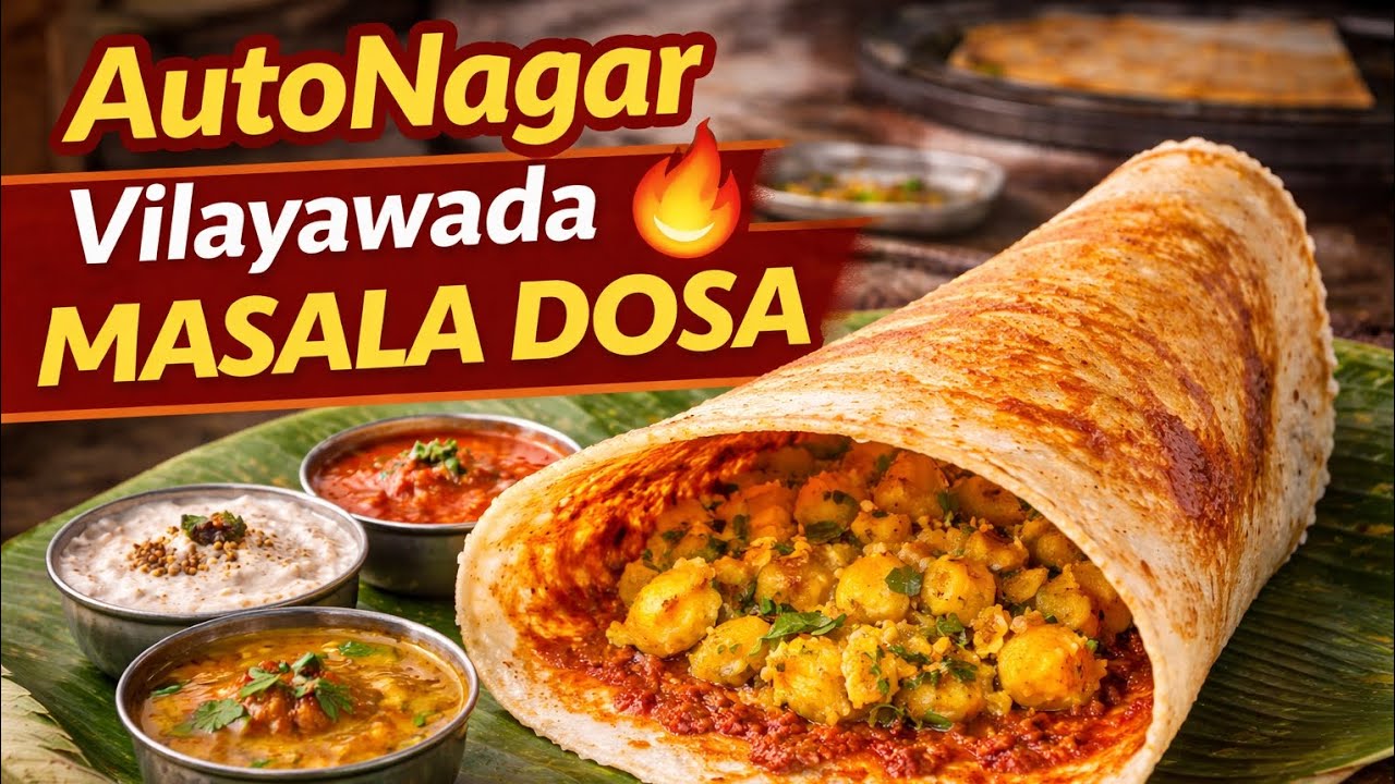 AutoNagar Vijayawada Famous Masala Dosa 🔥 | Must Try Street Food
