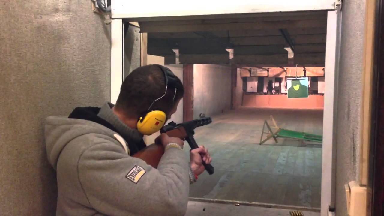 PPSh 41 , Russian Submachine gun, short burst fire testing