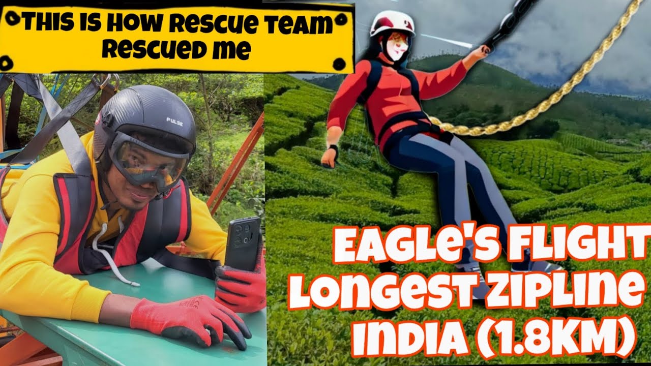 Stuck in Eagle flight Zipline | India longest zipline | Munnar | Vlog | Kolukkumalai | Adventure