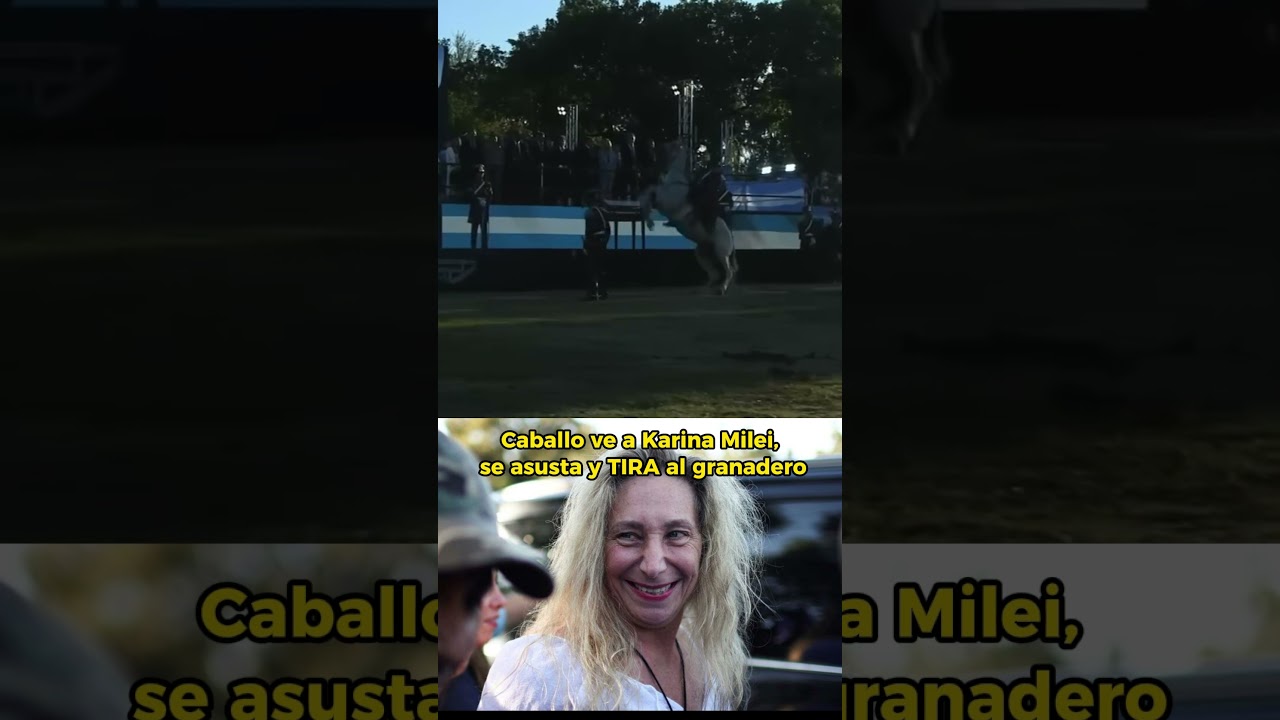 Caballo ve a Karina Milei, se asusta y TIRA al granadero