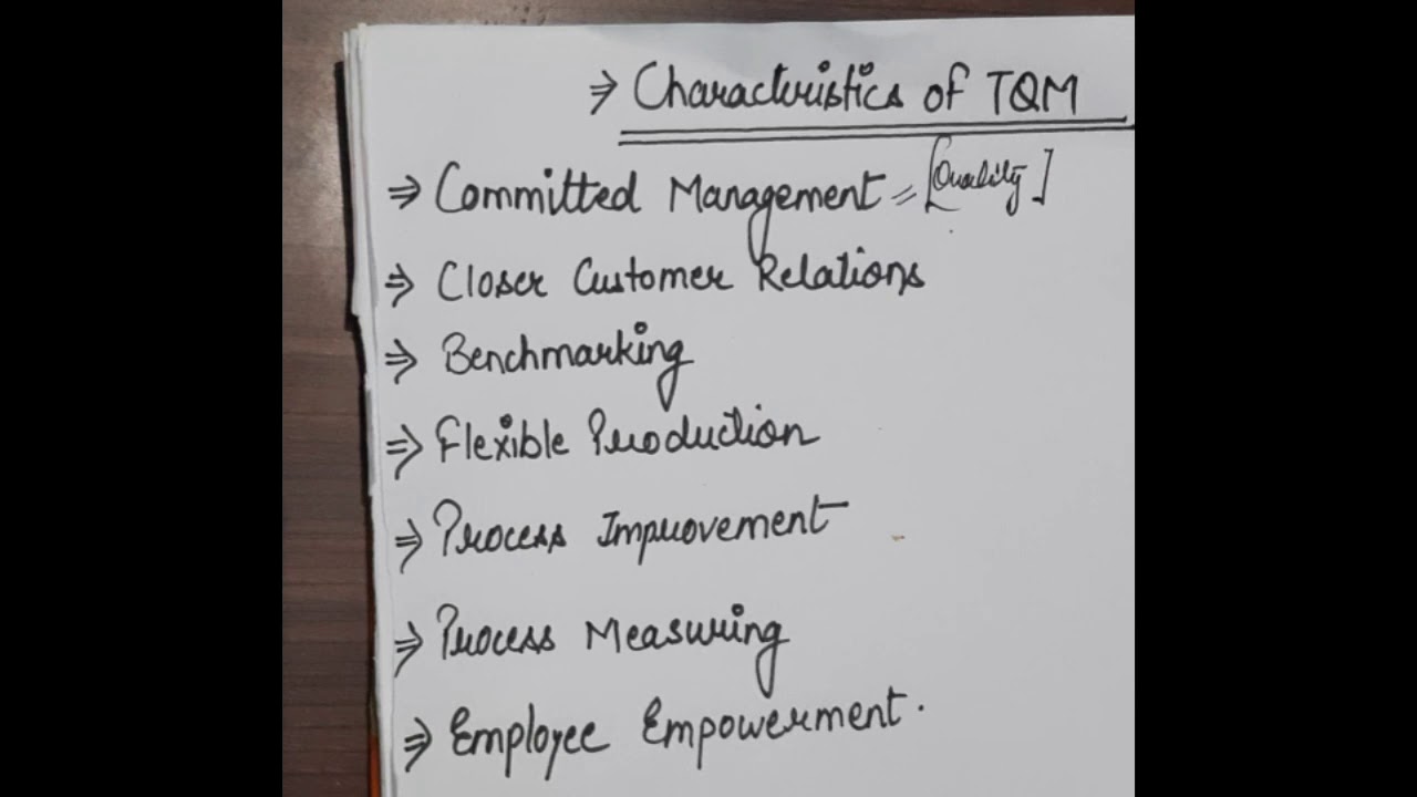 TQM | part 2| characteristics of TQM | production management | Quality control | BBA AND MBA