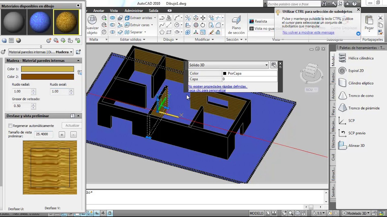 09 APLICACION DE MATERIALES EN AUTOCAD