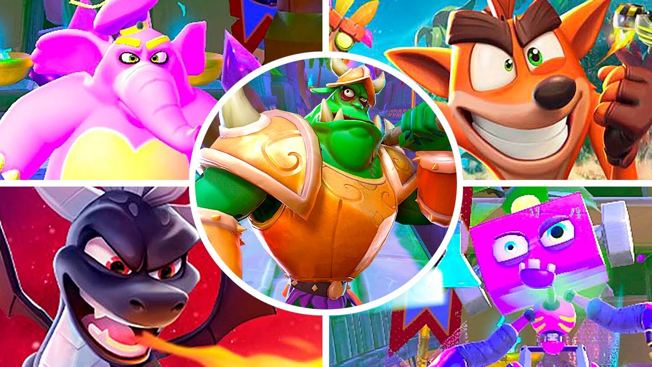 Crash Bandicoot: On the Run! - All Bosses Spyro Season (Gnasty Gnorc's Gang) 4K 60FPS ULTRA HD