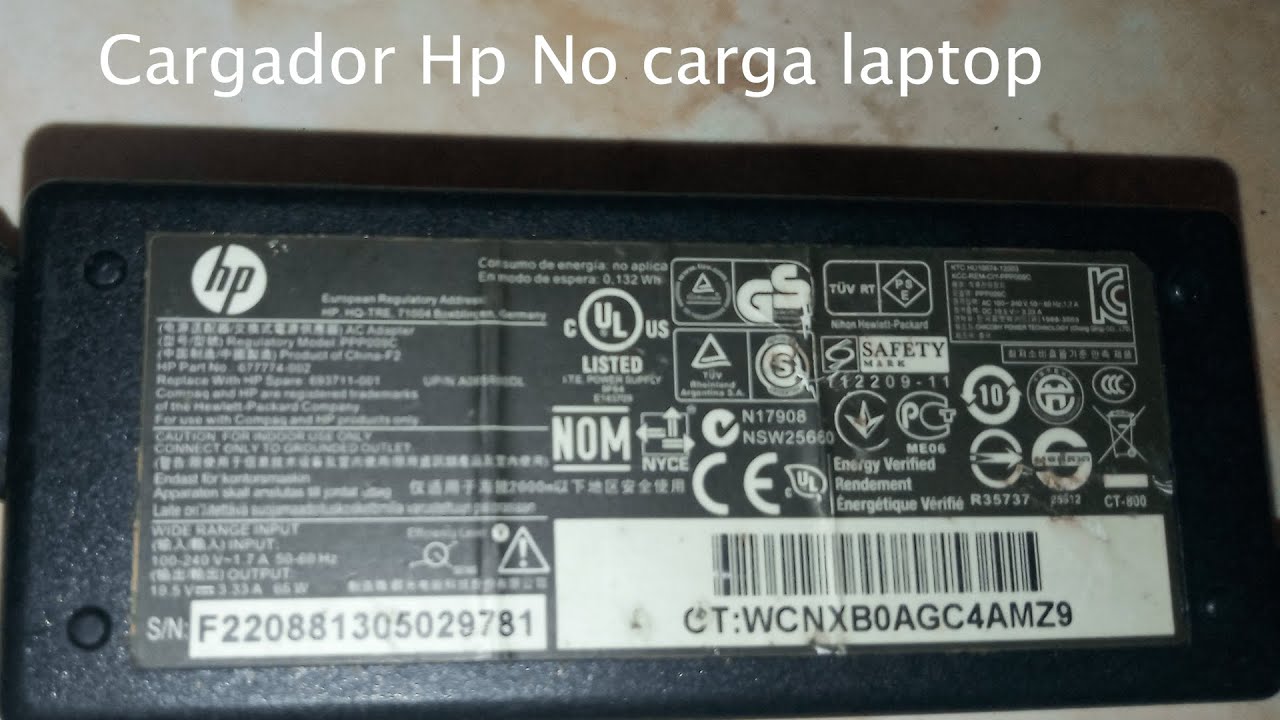 REPARACION Y MANTENIMIENTO DE  CARGADOR HP (NO CARGA)