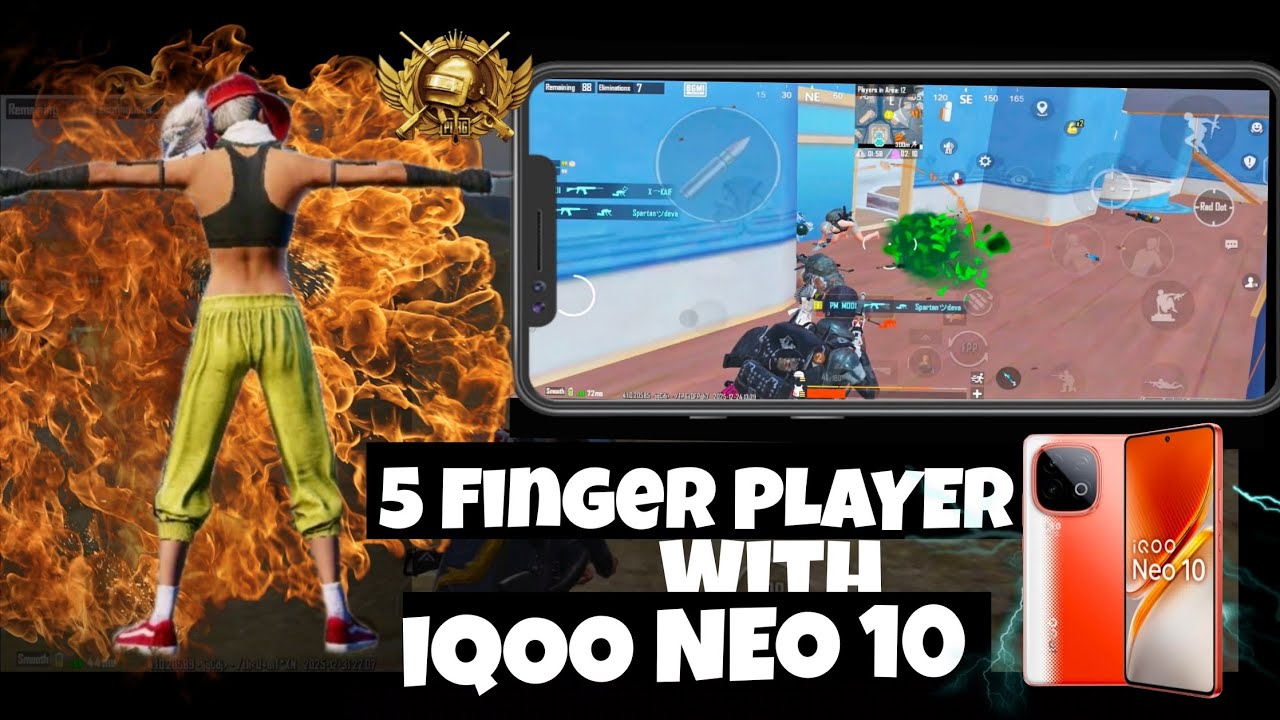 5 Finger PLAYER  🥷 Dominate With IQOO NEO 10 💀 Intense 1vs 4 in #bgmi  