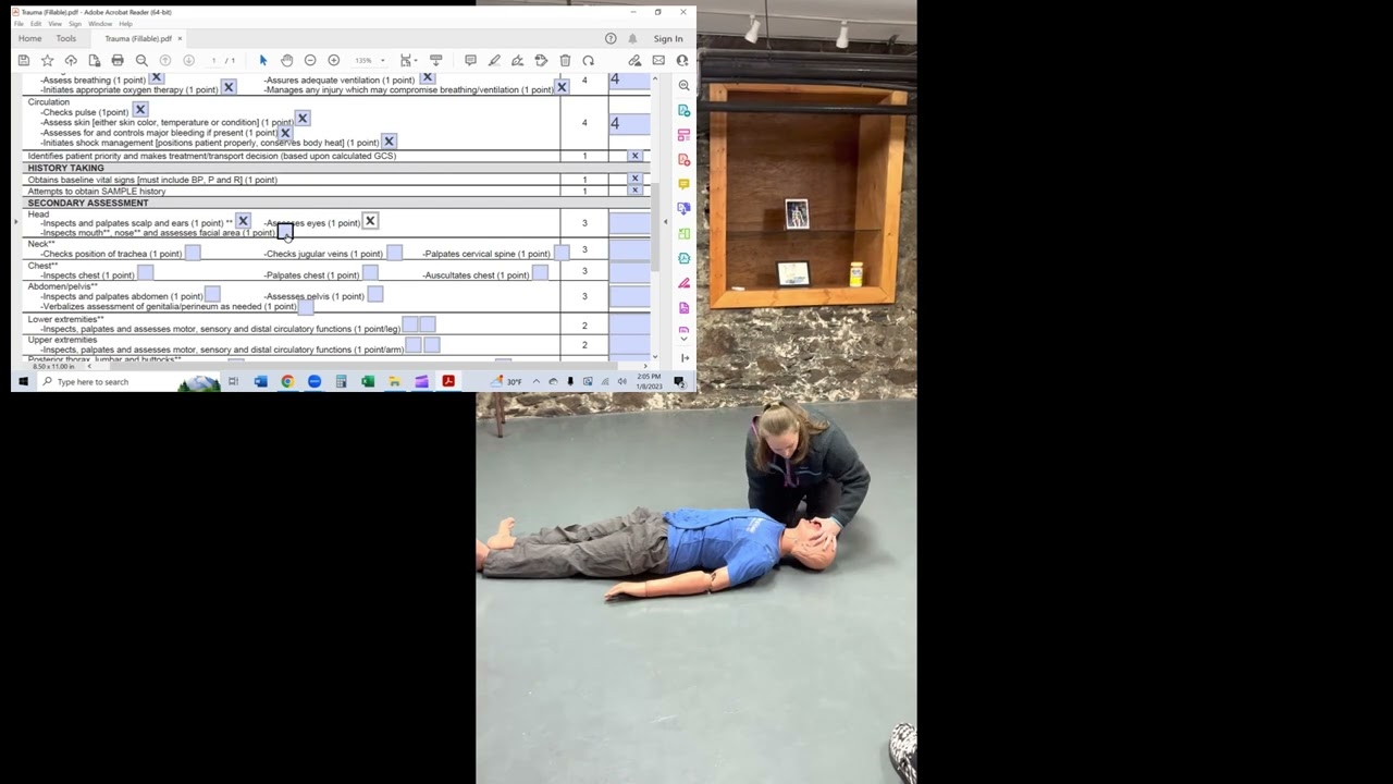 Trauma Assessment Skill Station for National Registry EMT (NREMT) Psychomotor Test