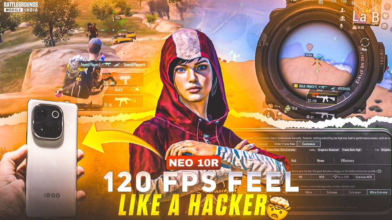 TOURNAMENT & SCRIMS Highlights | IQOO NEO 10R | 120 FPS | SOLO PRINCEYT | 