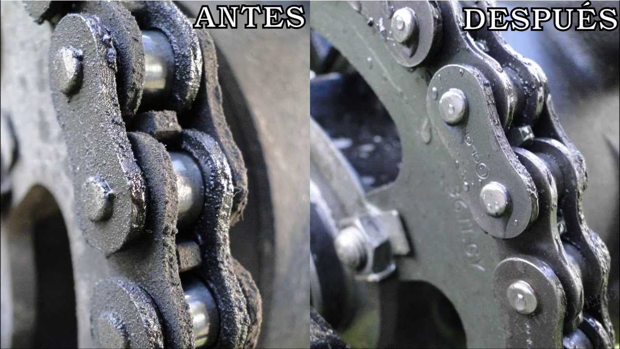 Limpieza de cadena de moto, en 30 segundos y sin tocarla