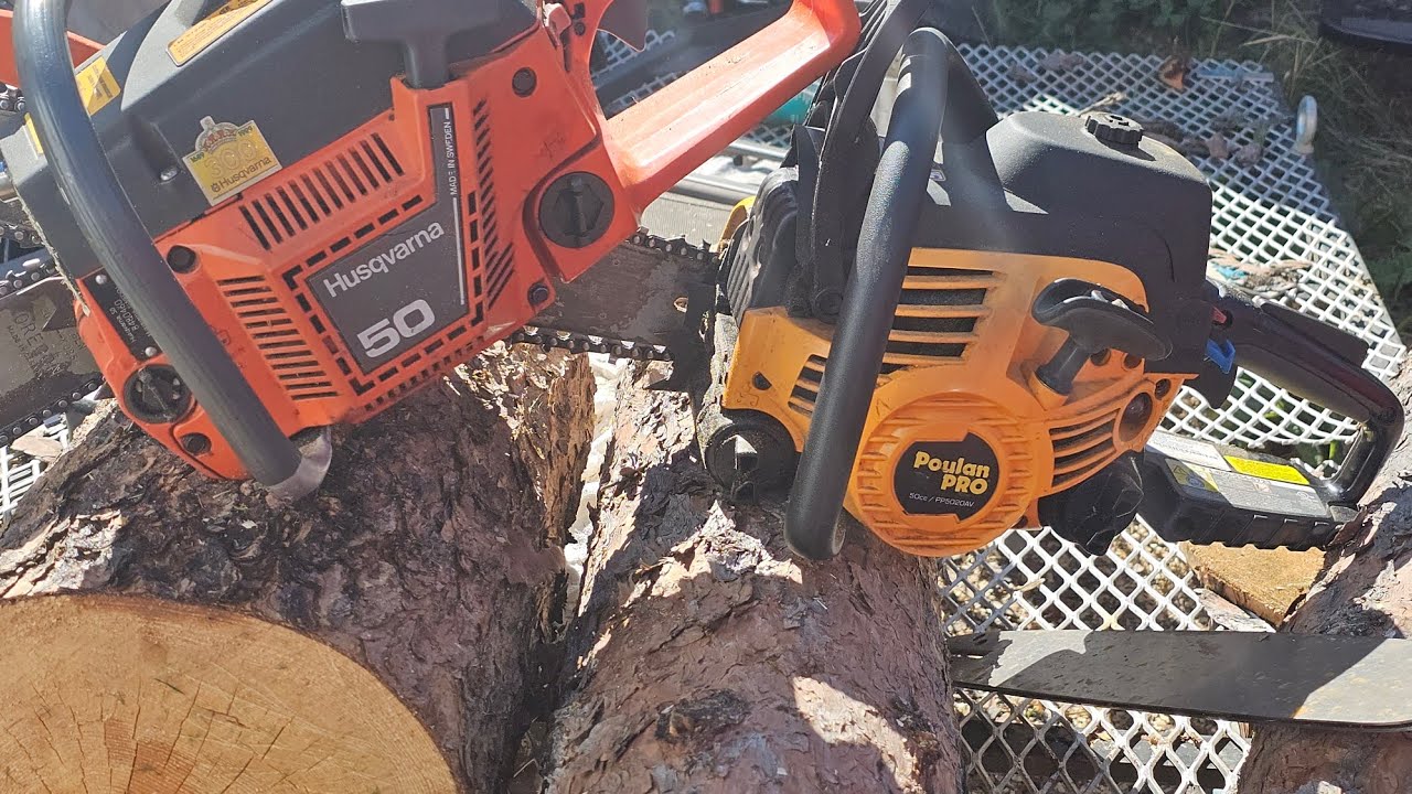 poulan pro 5020 VS husqvarna 50, with special guest