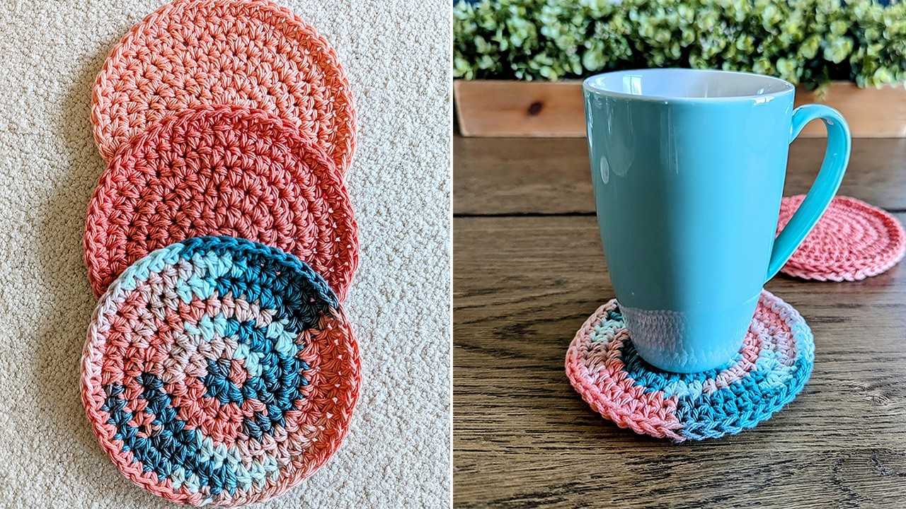 Easy 20 Minute Coaster Crochet Pattern - How to Crochet in Continuous Rounds