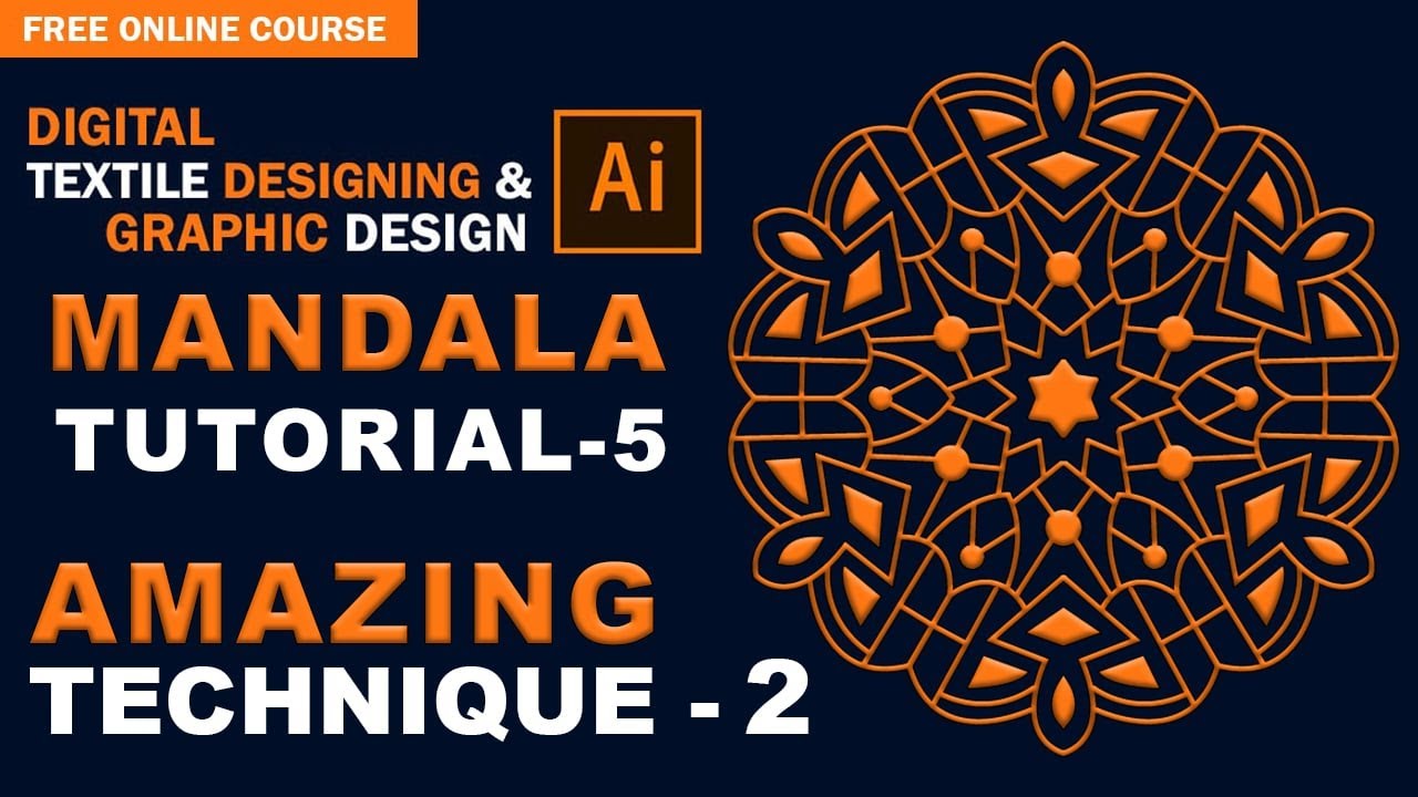 Adobe Illustrator Tutorial - 05 | How to make mandala art design  in Illustrator | Urdu | Hindi