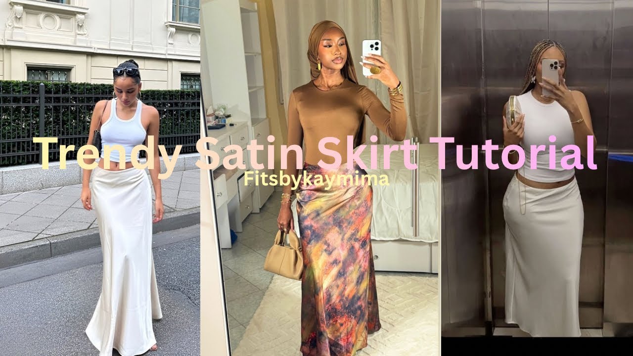 DIY Satin Skirt| A-Line Skirt 