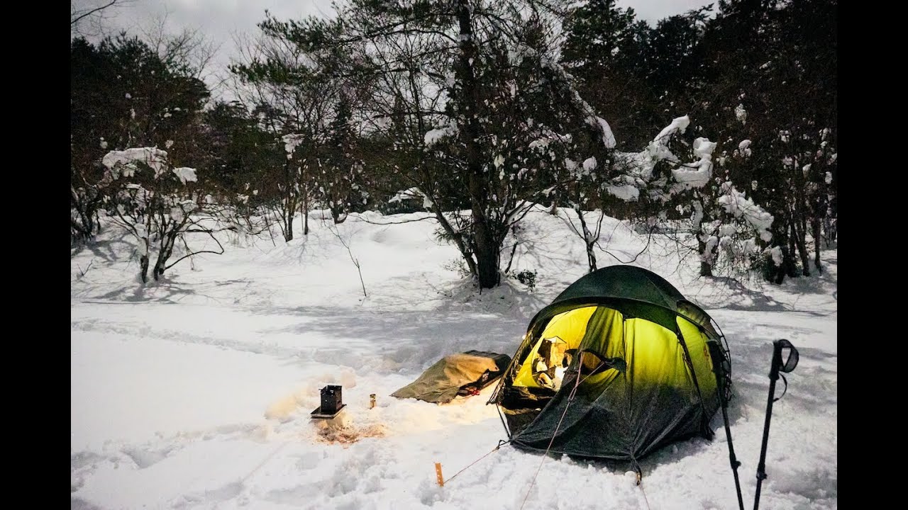heavy snow, mountain camping #9