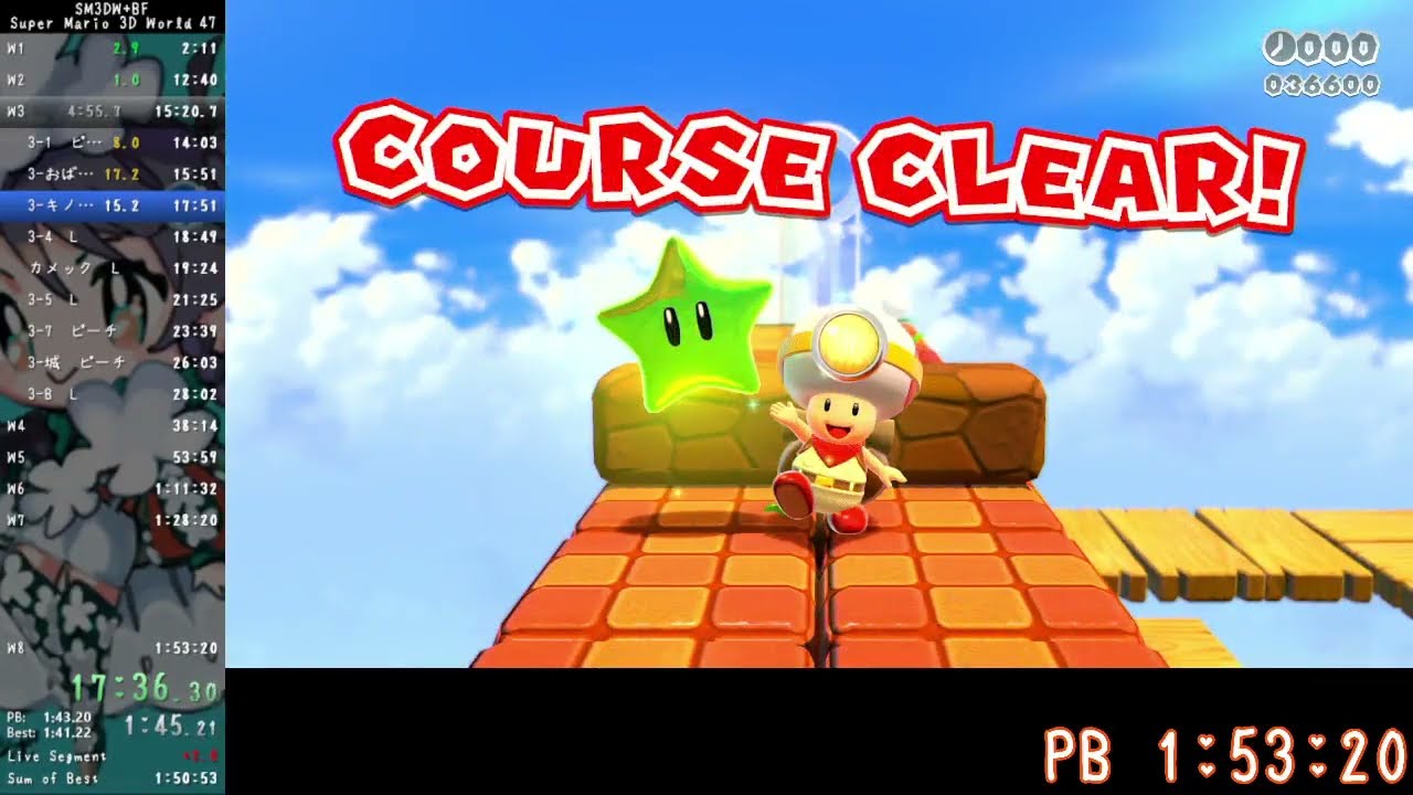 【RTA】スーパーマリオ3Dワールド Any% 1:44:18