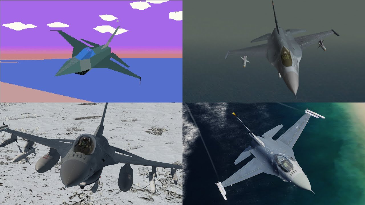 Evolution of F-16 Fighting Falcon in Combat Flight Simulators (1983 - 2025)